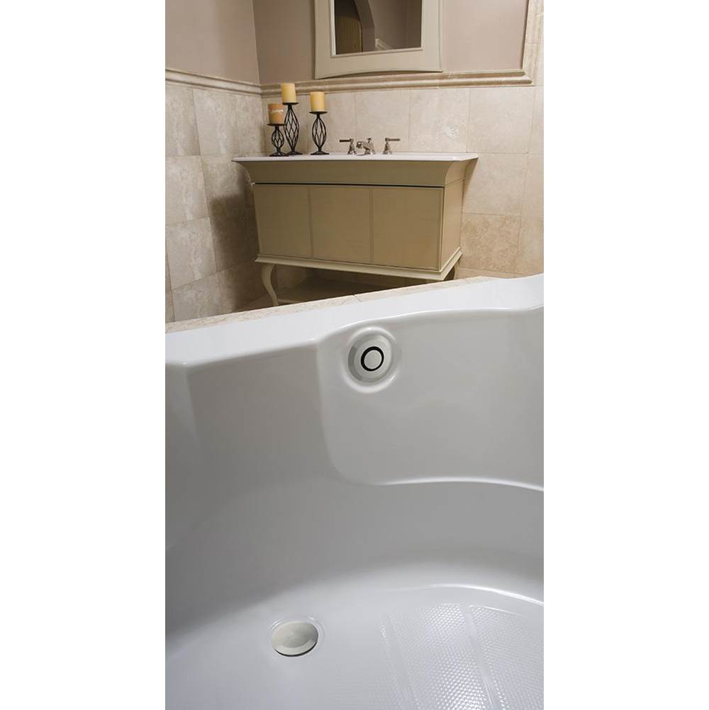 Geberit - Geberit bathtub drain with push actuation PushControl, 17-24'' PP, with ready-to-fit-set trim kit: PVD brushed nickel