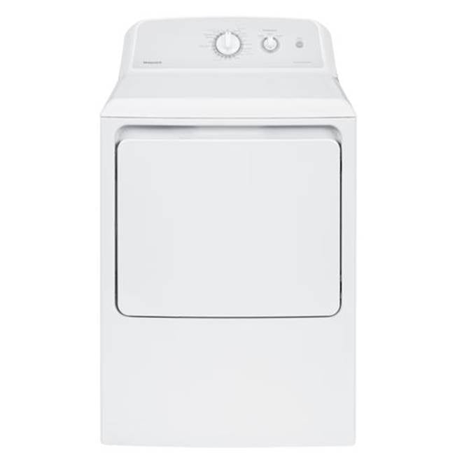 Hotpoint - Hotpoint 6.2 cu. ft. Capacity aluminized alloy Electric Dryer - White on White with Silver Backsplash