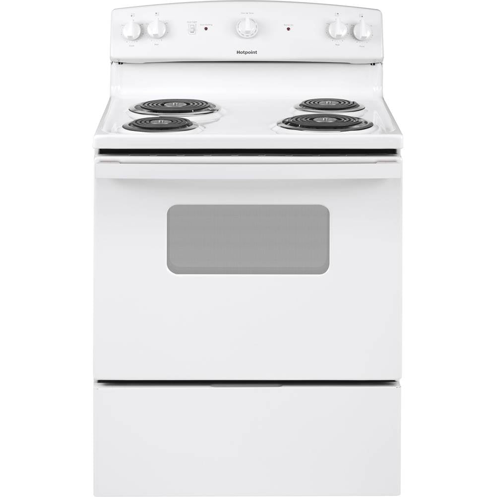 Hotpoint - 30'' Free-Standing Electric Range - White on White