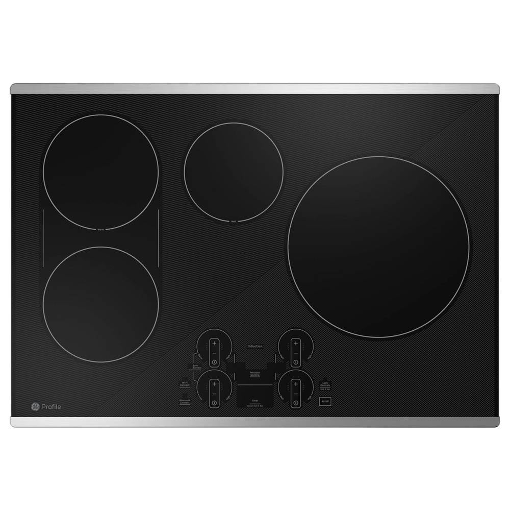 GE Profile Series - 30'' WidthInduction Cktp5 BurnersTch Cntrl11'' 3,700W Induction ElementSync BurnersGourmet Guide Ckg, Hestan Pan InclADA Compliant - Stainless Steel