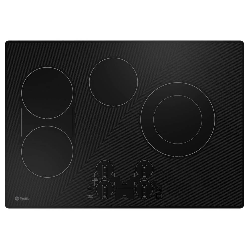 GE Profile Series - 30'' WidthRadiant Cktp4 BurnersTch Cntrl1x 9''/6'' Dual PowerBoil ElementKitchen TimerADA Compliant - Black on Black