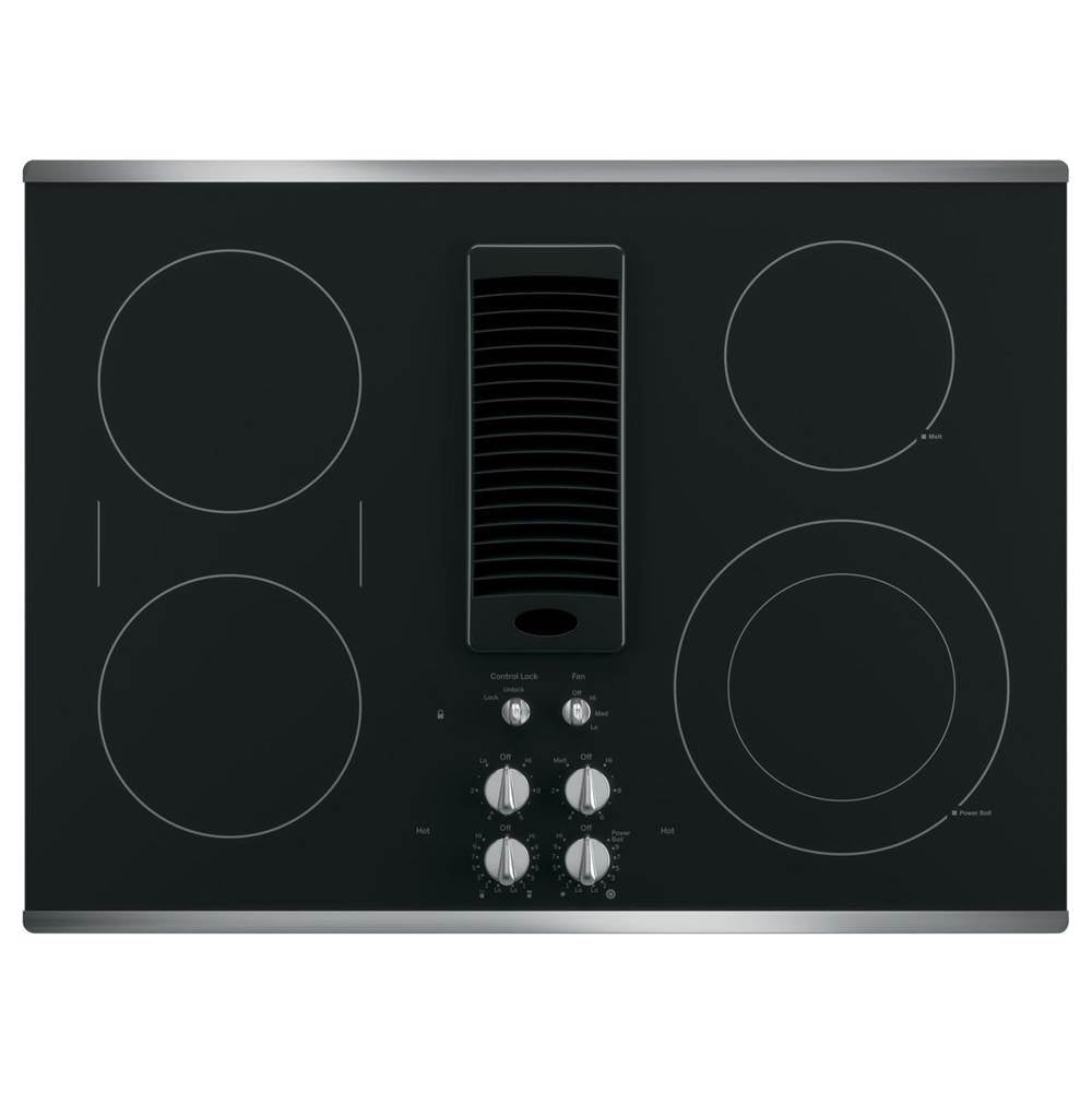 GE Profile Series - 30'' Downdraft Electric Cooktop - Stainless Steel