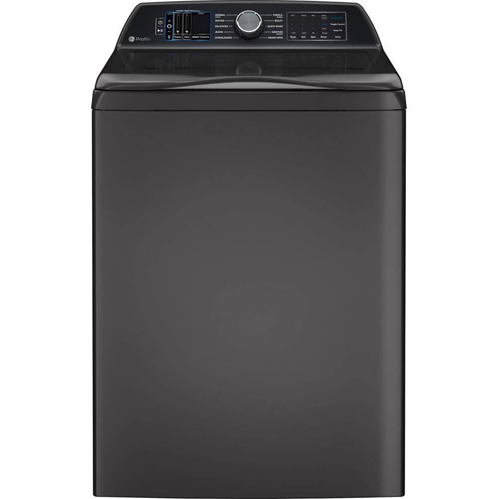 GE Profile Series - 5.4 Cu. Ft. Capacity Washer With Smarter Wash Technology And Flexdispense - Diamond Gray