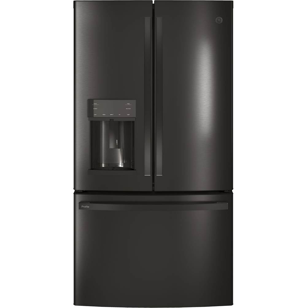 GE Profile Series - GE Profile Series ENERGY STAR 22.1 Cu. Ft. Counter-Depth French-Door Refrigerator with Hands-Free AutoFill - Fingerprint Resistant Black Stainless