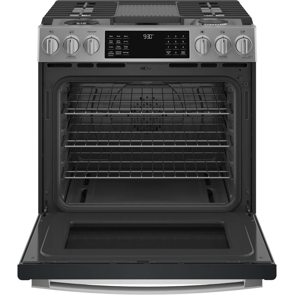 30'' Smart Slide-In Front-Control Gas Fingerprint Resistant Range With No Preheat Air Fry
