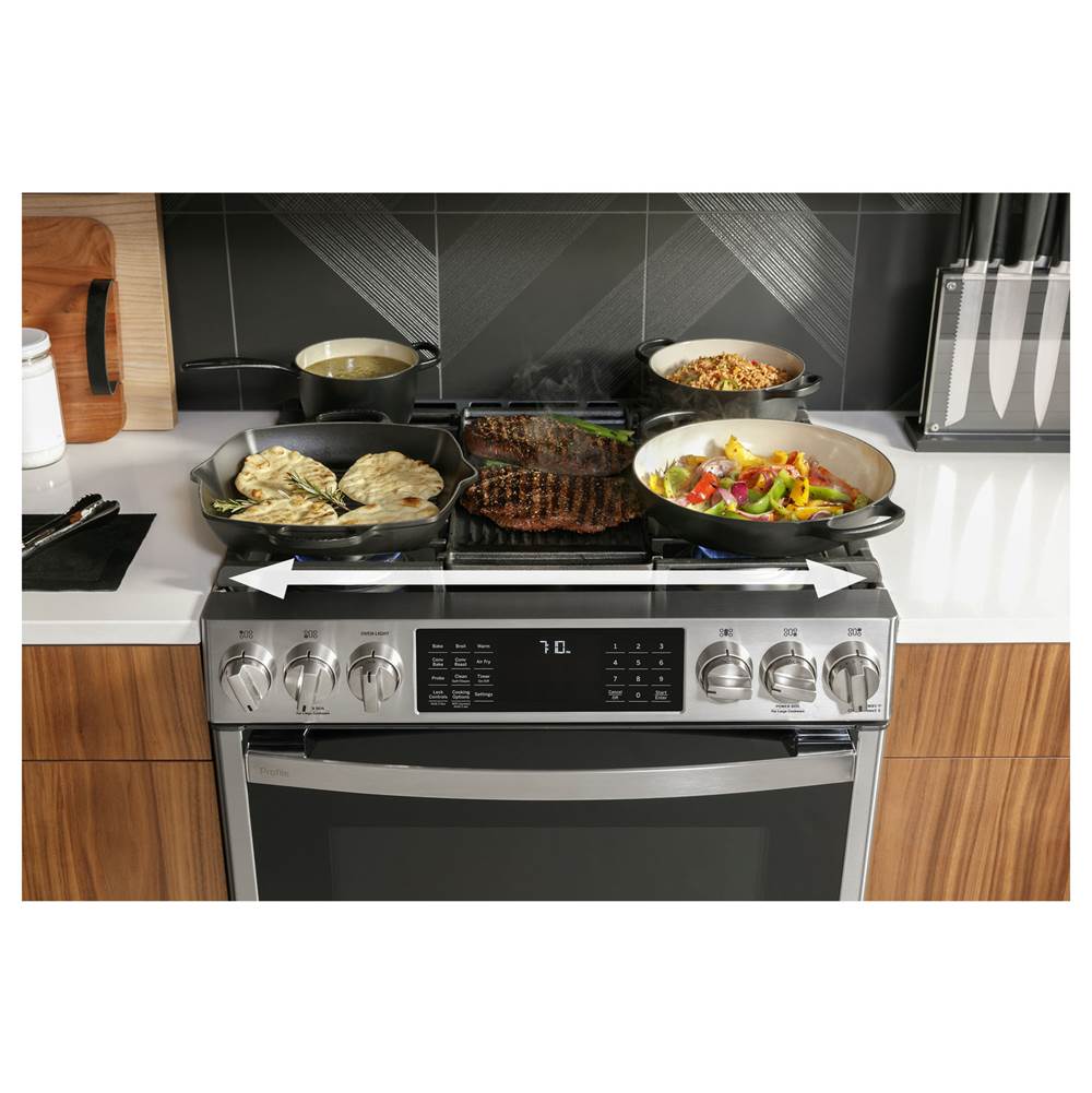 30'' Smart Slide-In Front-Control Gas Fingerprint Resistant Range With No Preheat Air Fry