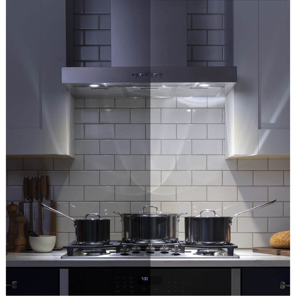 30 Designer Wall Mount Hood w/ Dimmable LED Lighting