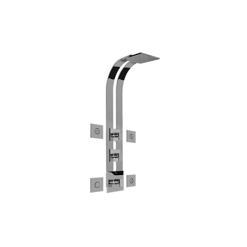 Graff - Solar Square Thermostatic Ski Shower Set w/Body Sprays (Trim) - Architectural White