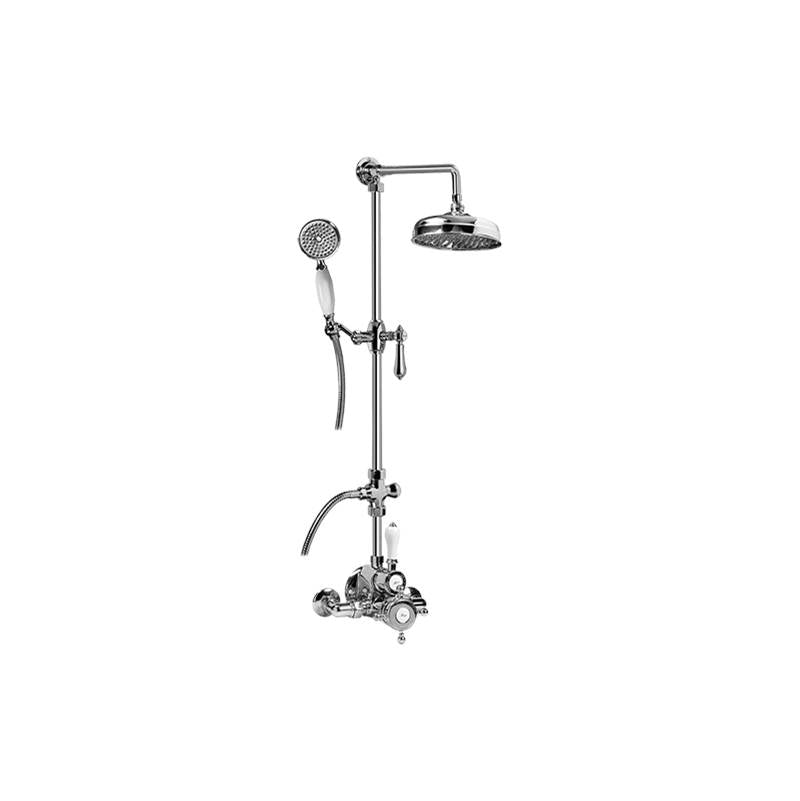 Graff - Adley Exposed Thermostatic Shower System w/Handshower (Rough and Trim) - Architectural White