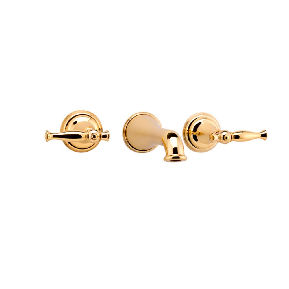 Graff - Lauren Wall-Mounted Lavatory Faucet - Vintage Brushed Brass
