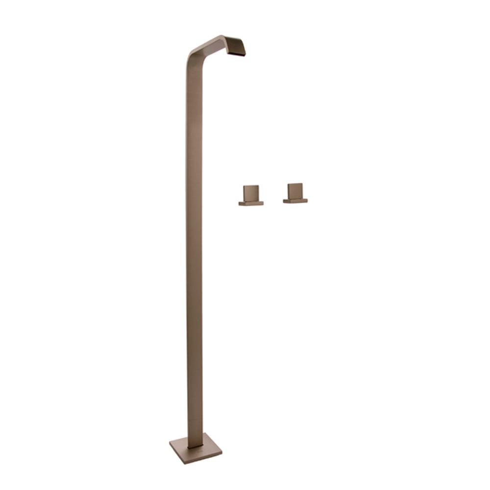 Graff - Targa Floor-Mounted Vessel Filler w/Deck-Mounted Handles - Steelnox Satin Nickel