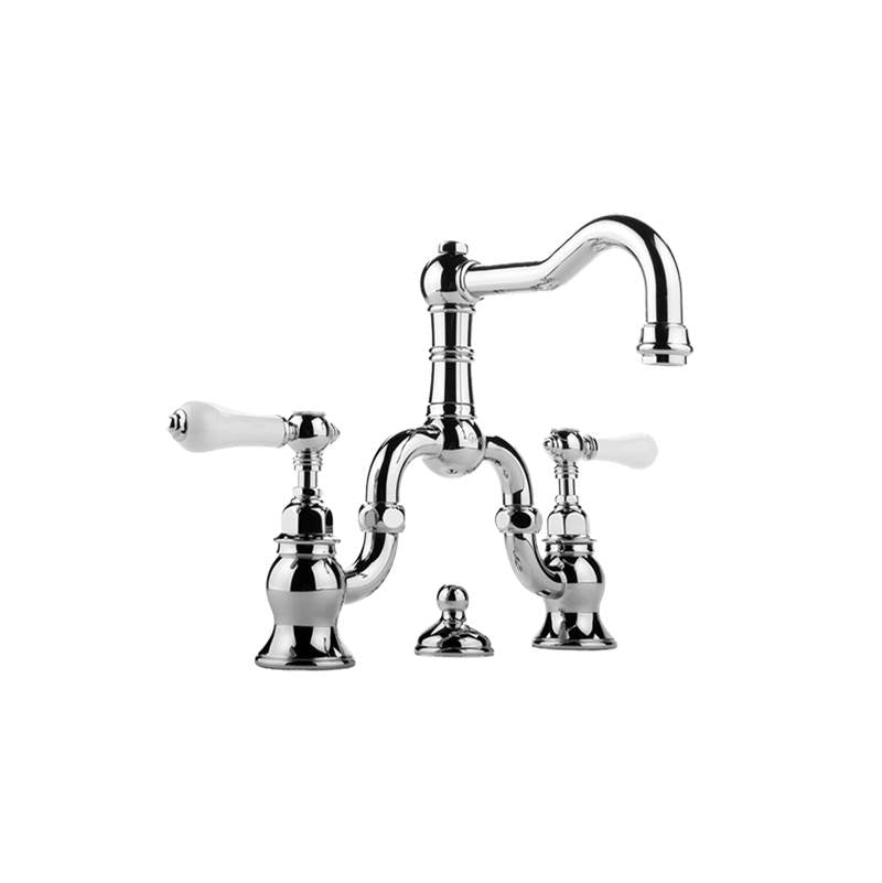 Graff - Adley Widespread Bridge Lavatory Faucet - 24K Brushed Gold Plated