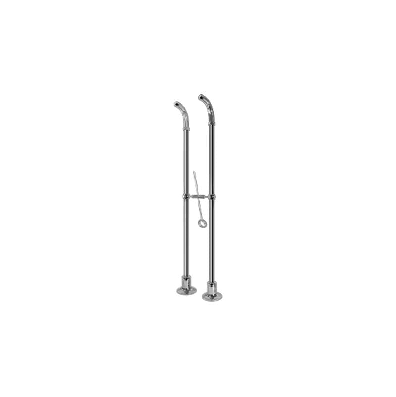 Graff - Adley Floor-Mounted Pillar Unions - Steelnox Satin Nickel