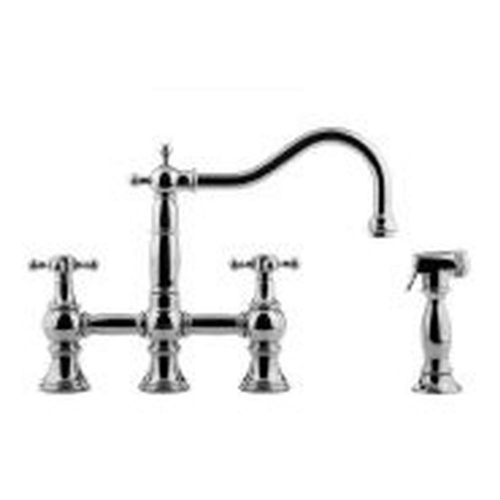 Graff - Bridge Kitchen Faucet with Side Spray - Polished Chrome
