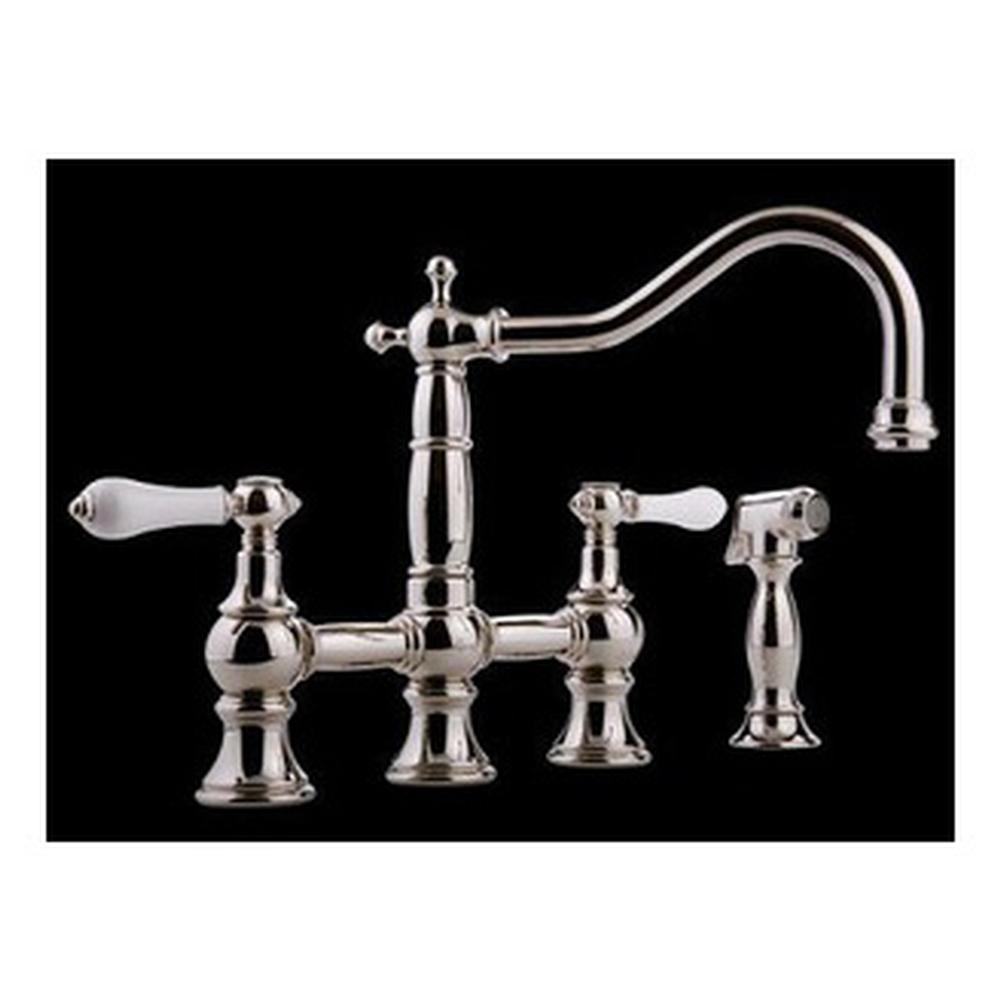 Graff - Bridge Kitchen Faucet with Side Spray - Polished Nickel