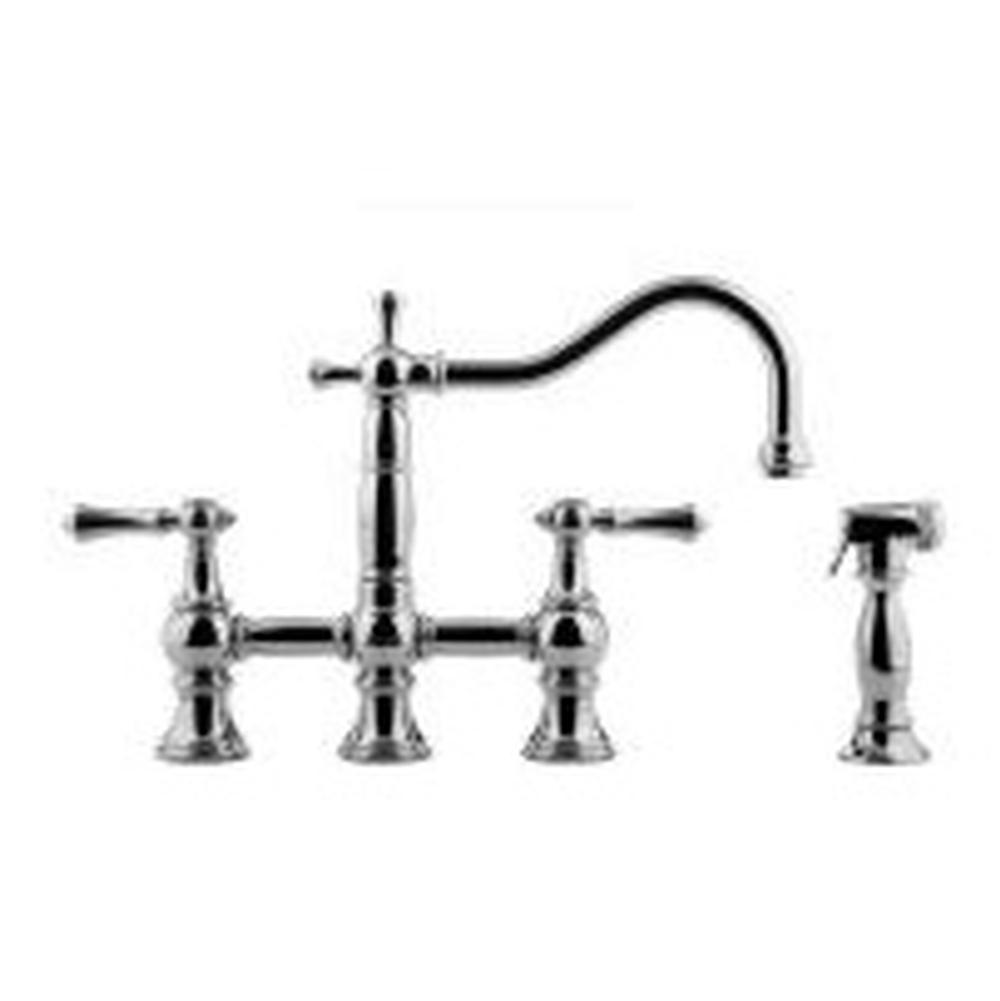 Graff - Bridge Kitchen Faucet with Side Spray - Polished Chrome