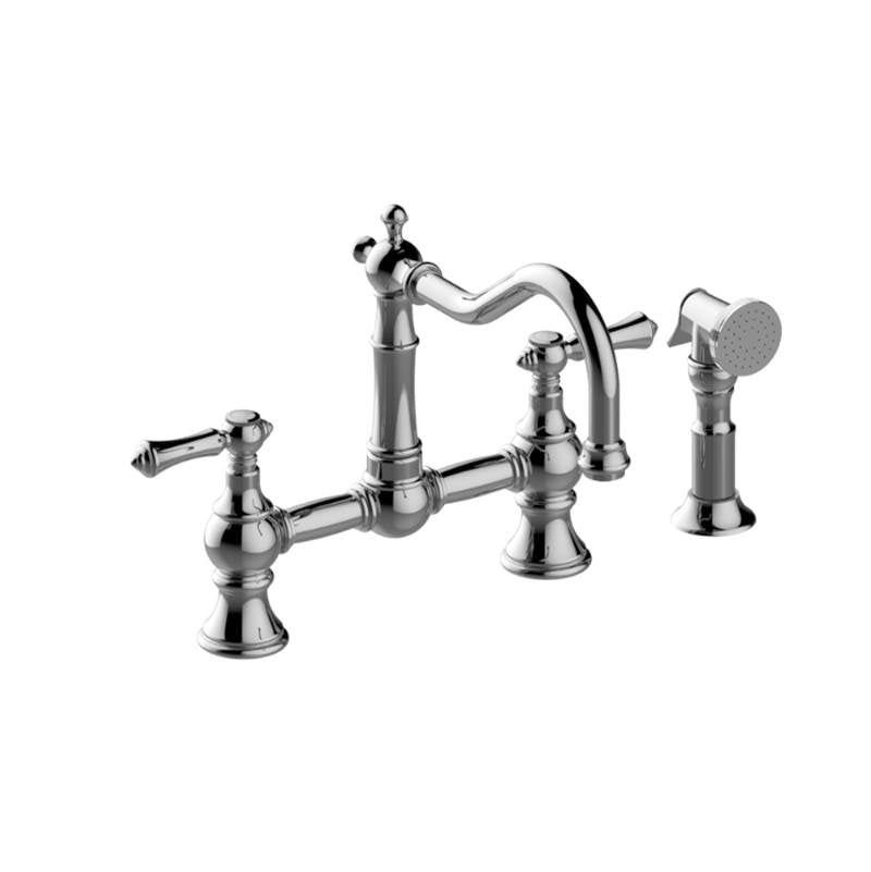 Graff - Bridge Kitchen Faucet with Side Spray - Architectural White