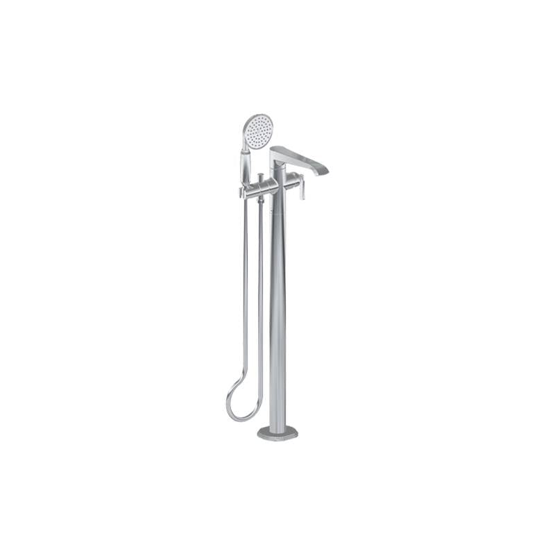 Graff - Finezza UNO Floor-Mounted Tub Filler (Rough and Trim) - Architectural White