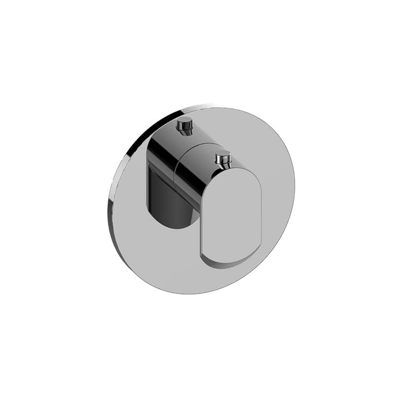 Graff - Phase Round M-Series Thermostatic Valve Trim Plate with Handle - Architectural White