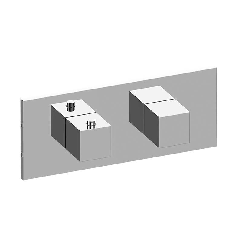 Graff - Incanto Square M-Series Valve Trim with Two Handles (Horizontal Orientation) - Warm Bronze Pvd