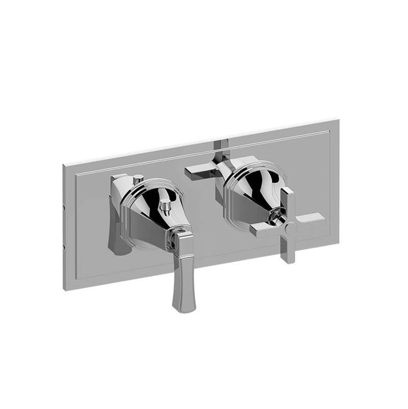 Graff - Finezza UNO M-Series Valve Trim with Two Handles (Horizontal Orientation) - Warm Bronze Pvd