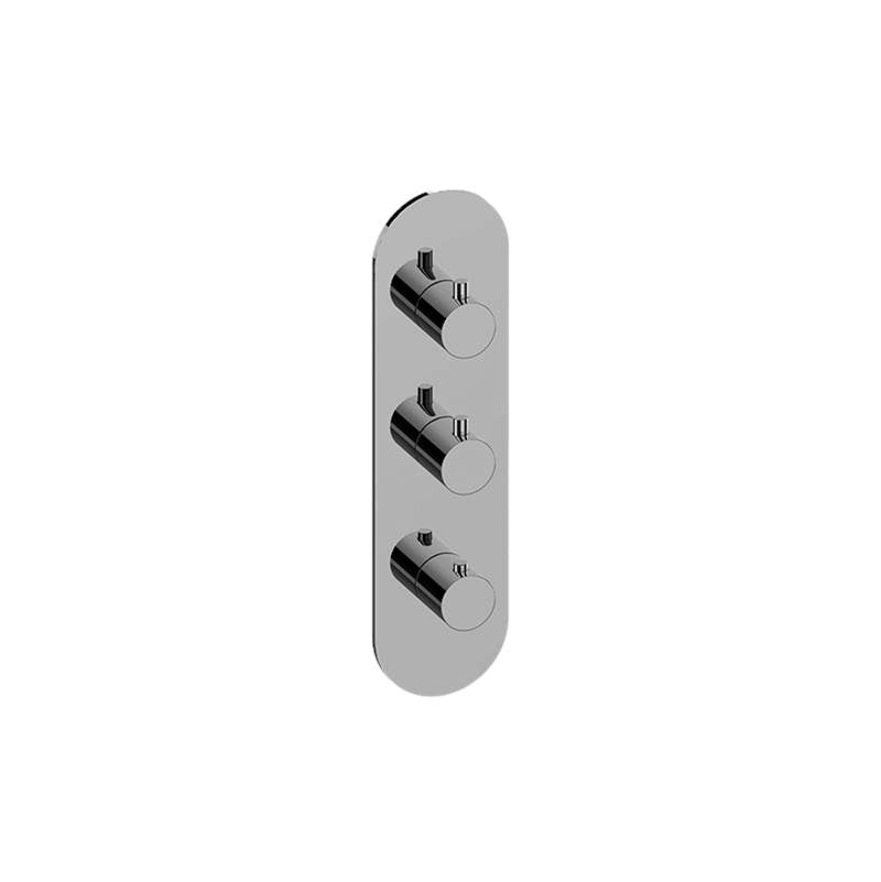 Graff - M.E. Round M-Series Valve Trim with Three Handles - Architectural White