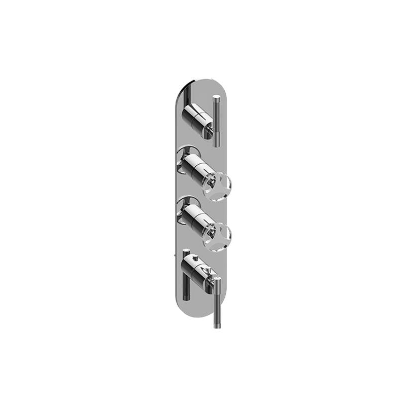 Graff - Harley Round M-Series Valve Trim with Four Handles - Warm Bronze Pvd
