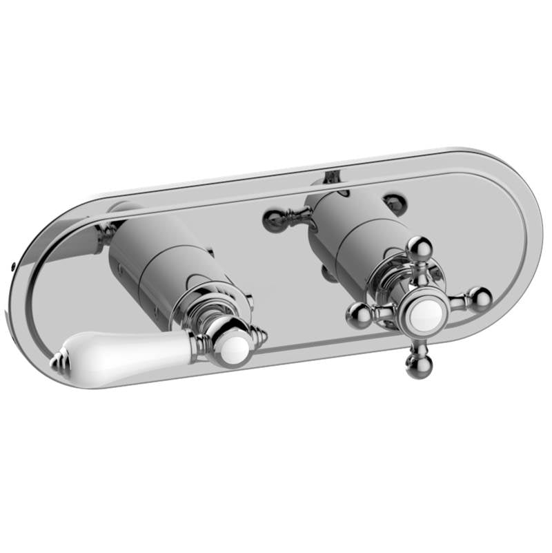 Graff - Adley Traditional M-Series Valve Trim with Two Handles (Horizontal Orientation) - Architectural White