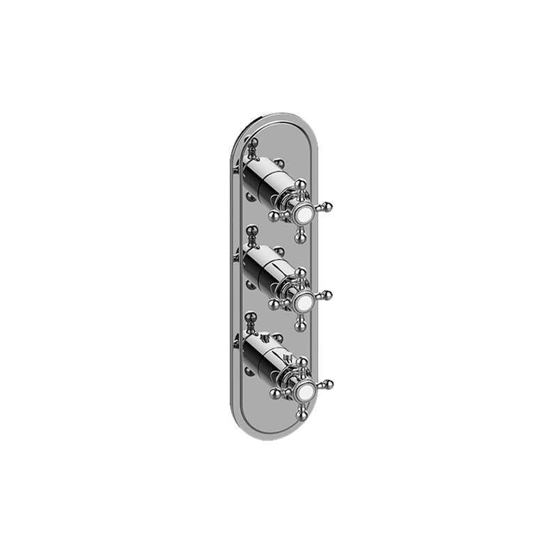 Graff - Adley Traditional M-Series Valve Trim with Three Handles - Architectural White
