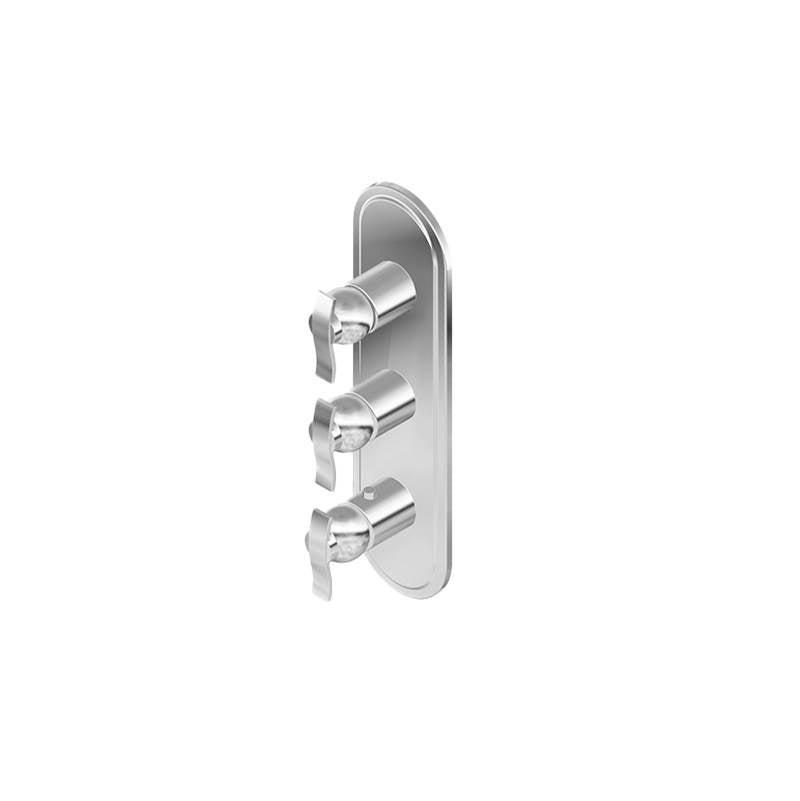 Graff - Bali Traditional M-Series Valve Trim with Three Handles - Vintage Brushed Brass