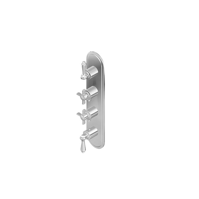 Graff - Camden Traditional M-Series Valve Trim with Four Handles - Architectural White