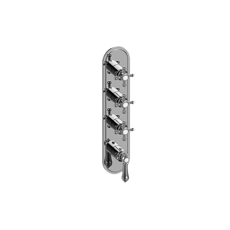 Graff - Adley Traditional M-Series Valve Trim with Four Handles - Architectural White