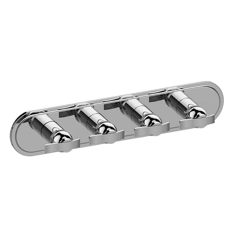 Graff - Bali Traditional M-Series Valve Trim with Four Handles (Horizontal Orientation) - Architectural White