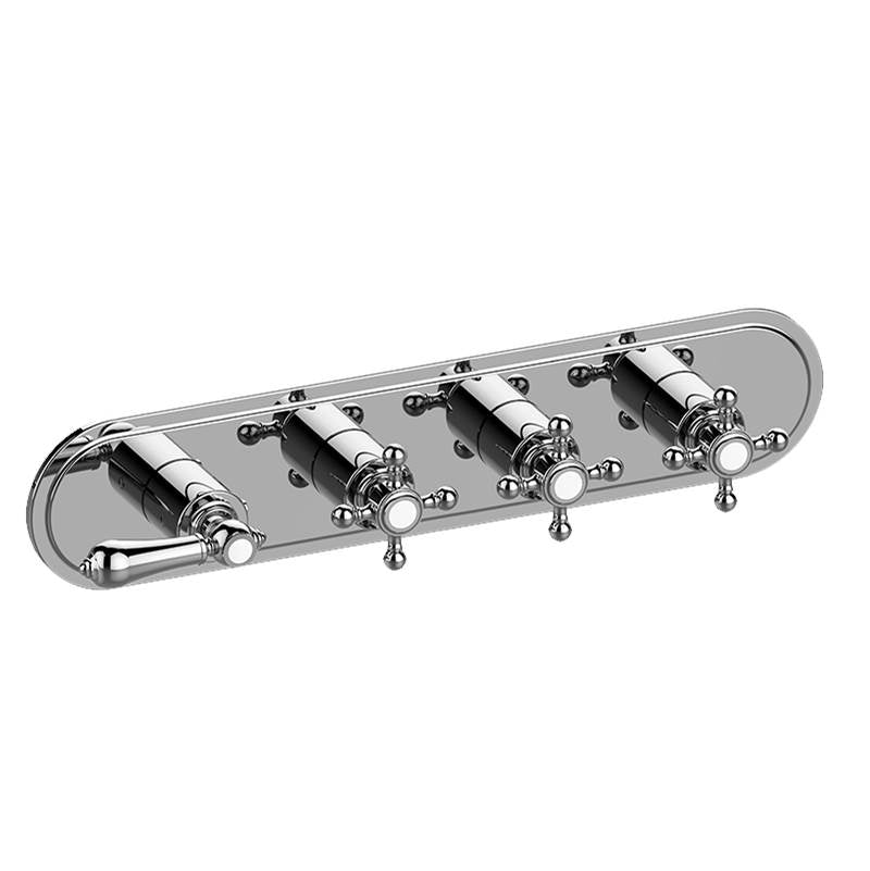 Graff - Adley Traditional M-Series Valve Trim with Four Handles (Horizontal Orientation) - Architectural White