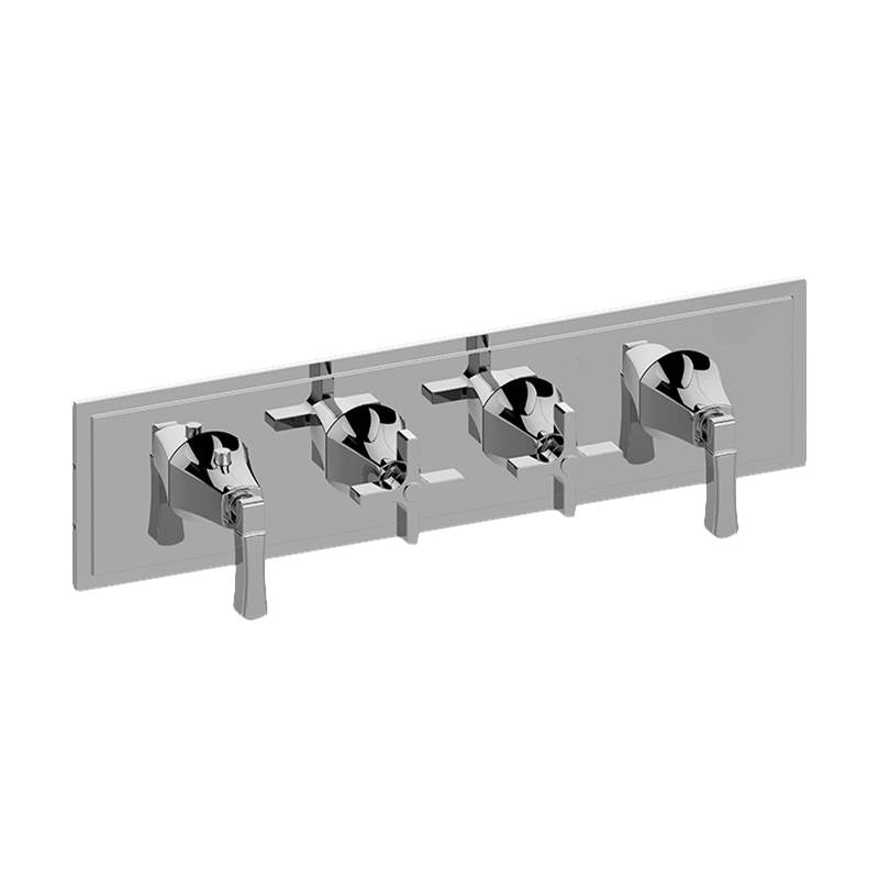 Graff - Finezza DUE Finezza DUE, Vignola M-Series Valve Trim with Four Handles (Horizontal Orientation) - Warm Bronze Pvd