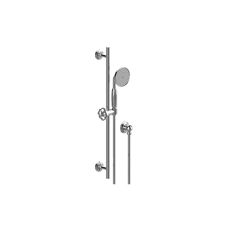 Graff - Vintage Transitional Handshower with Vintage Wall-Mounted Slide Bar - Architectural White