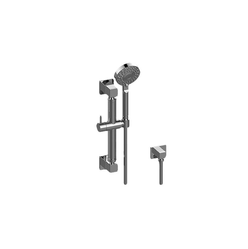 Graff - Various Multi-Function Handshower w/12'' Square Grab Bar - Polished Nickel