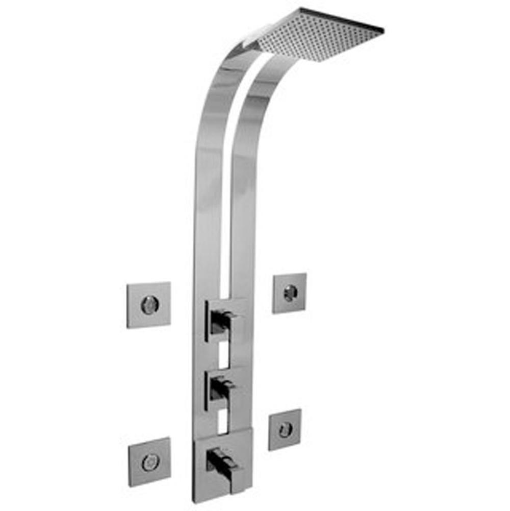 Graff - Square Thermostatic Ski Shower Set w/Body Sprays (Rough & Trim) - Polished Chrome