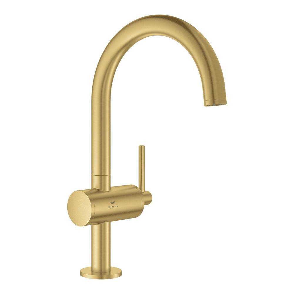 Grohe - Single Hole Single-Handle L-Size Bathroom Faucet 1.2 GPM - Brushed Cool Sunrise