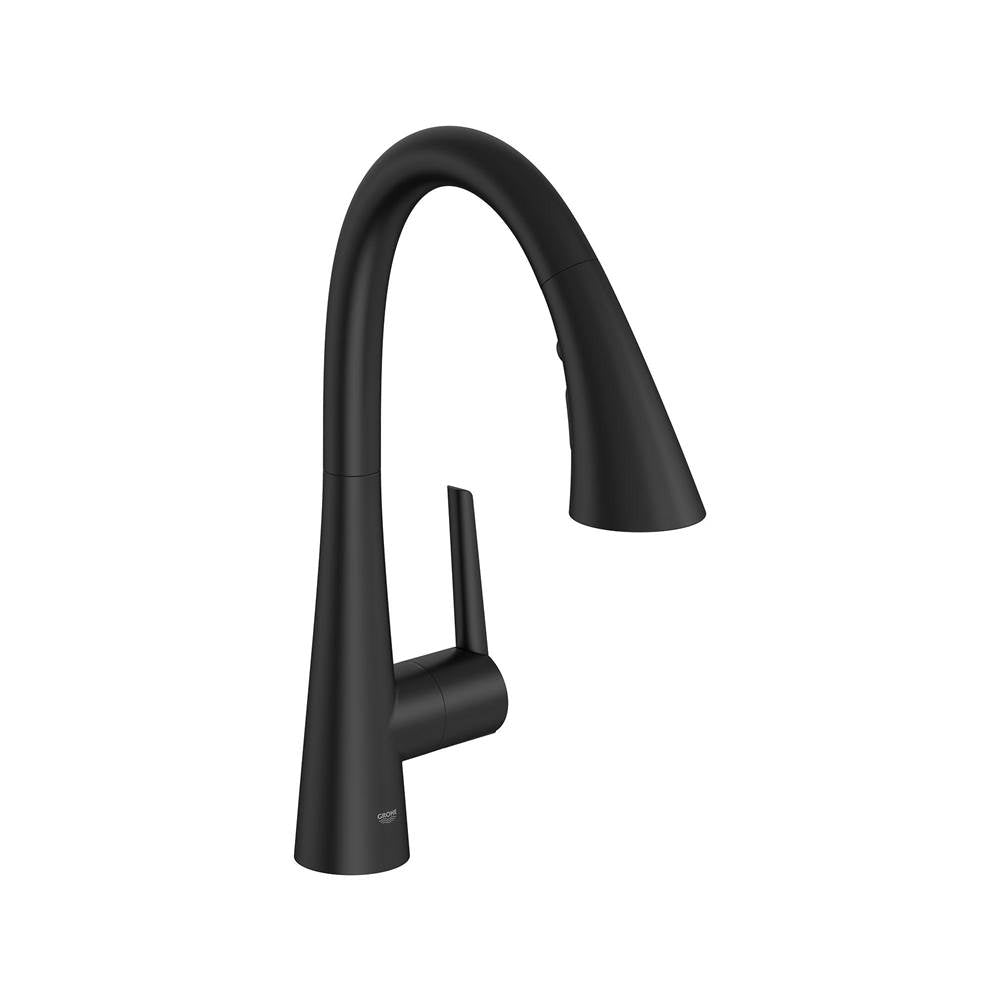 Grohe - Single-Handle Pull Down Triple Spray Bar Faucet 1.75 GPM - Matte Black