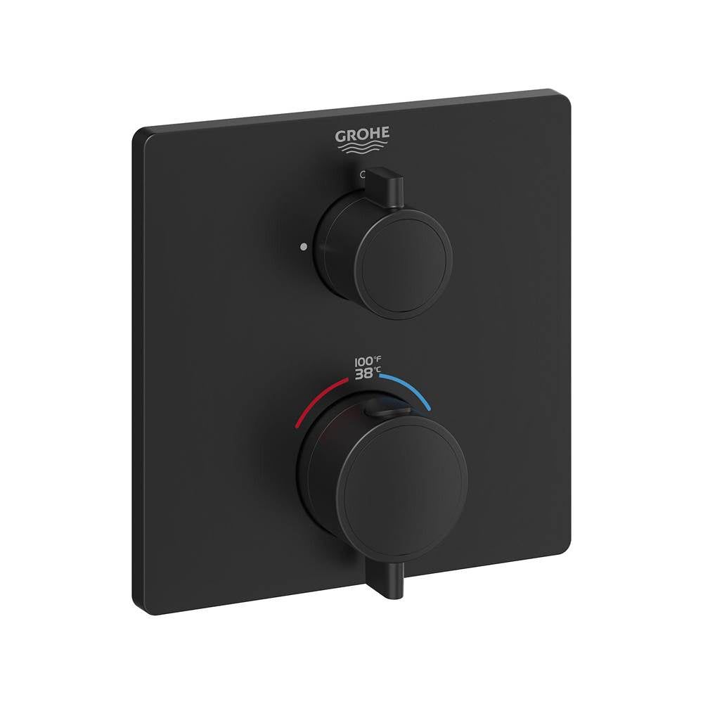 Grohe - Dual Function 2-Handle Thermostatic Valve Trim - Matte Black