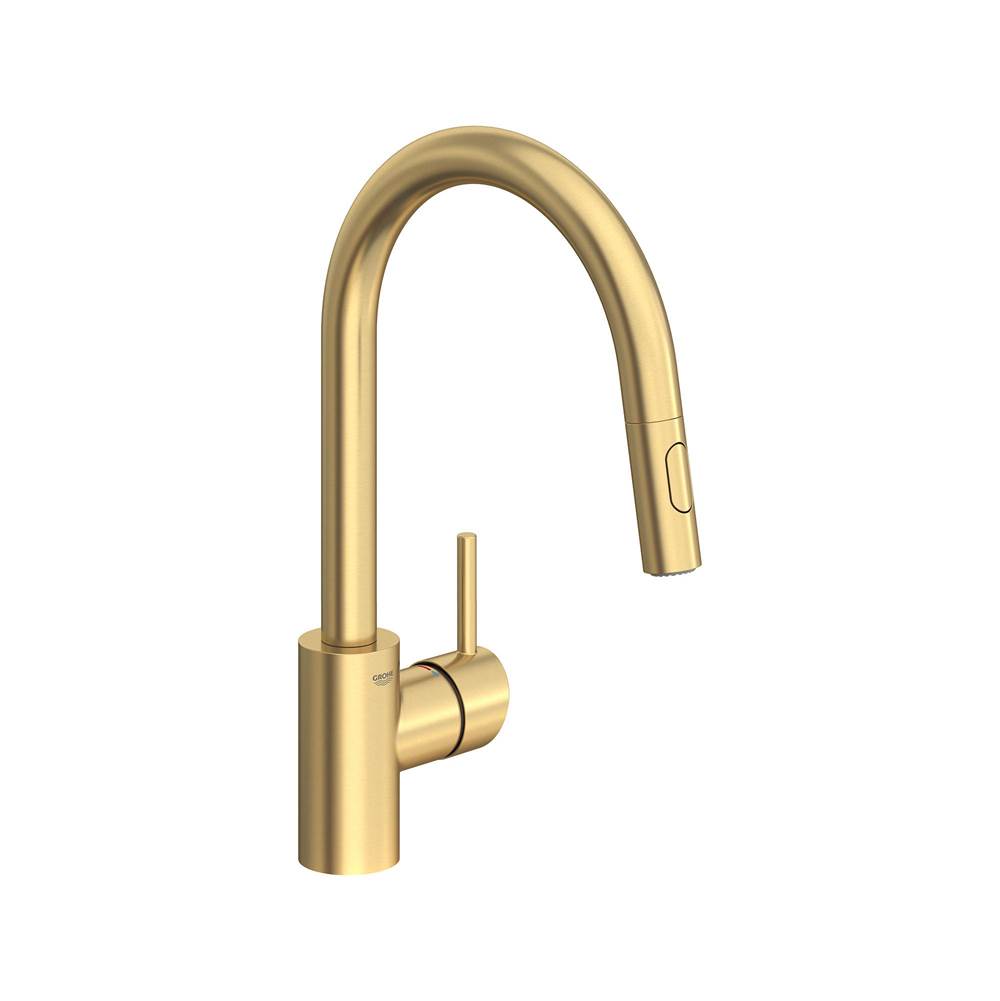 Grohe - Concetto Single-Handle Pull-Down Kitchen Faucet Dual Spray 1.75 GPM - Brushed Cool Sunrise