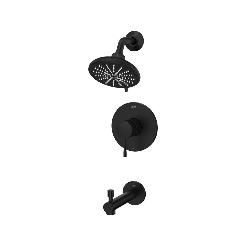 Grohe - Essence Pressure Balance Valve Tub/Shower Combo - Matte Black