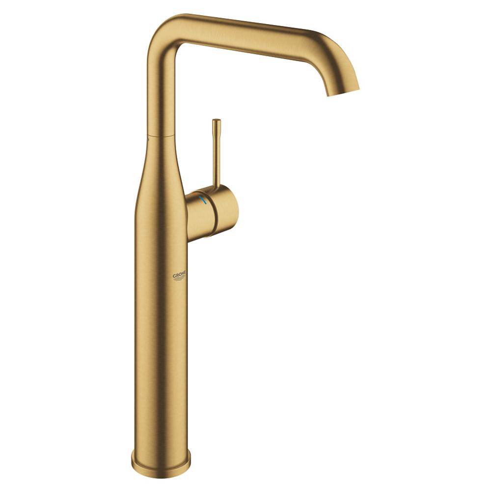 Grohe - Single Hole Single-Handle Deck Mount Vessel Sink Faucet 1.2 GPM - Brushed Cool Sunrise