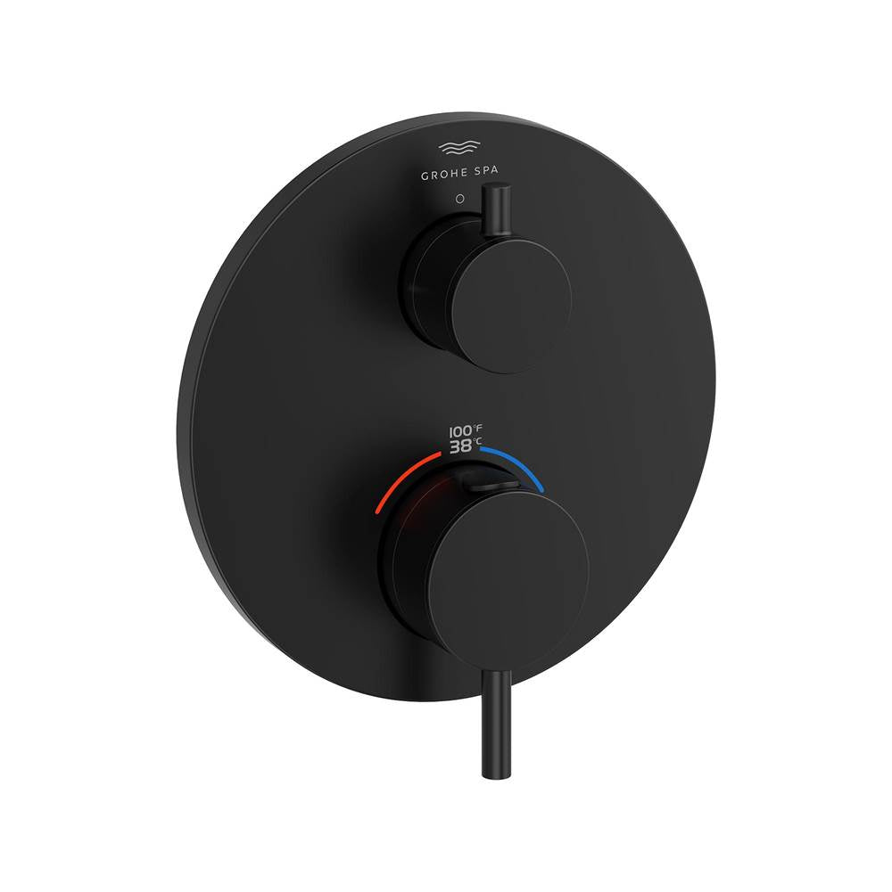 Grohe - Dual Function 2-Handle Thermostatic Valve Trim - Matte Black