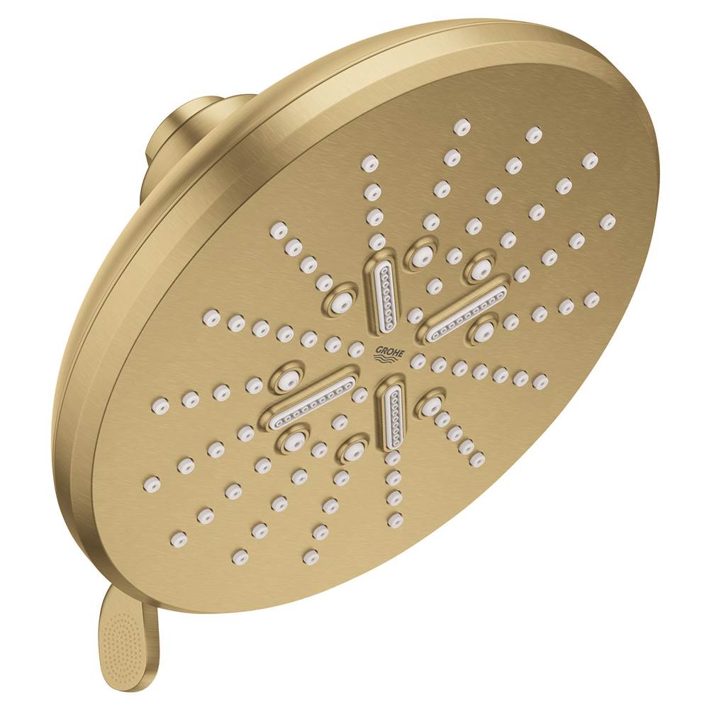 Grohe - Shower Head, 6-1/2 - 3 Sprays, 1.75gpm - Brushed Cool Sunrise