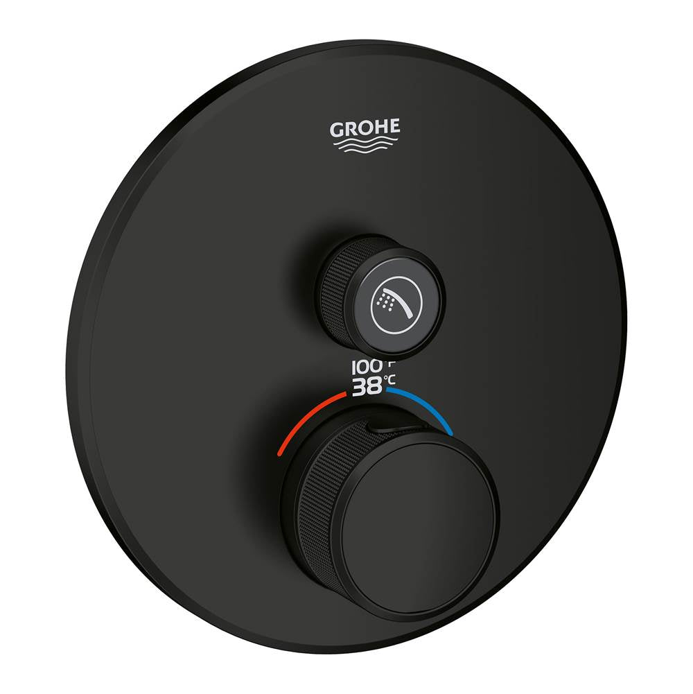 Grohe - Single Function Thermostatic Valve Trim - Matte Black