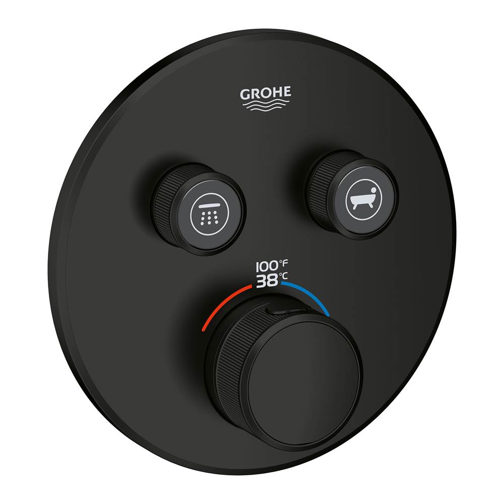 Grohe - Dual Function Thermostatic Valve Trim - Matte Black