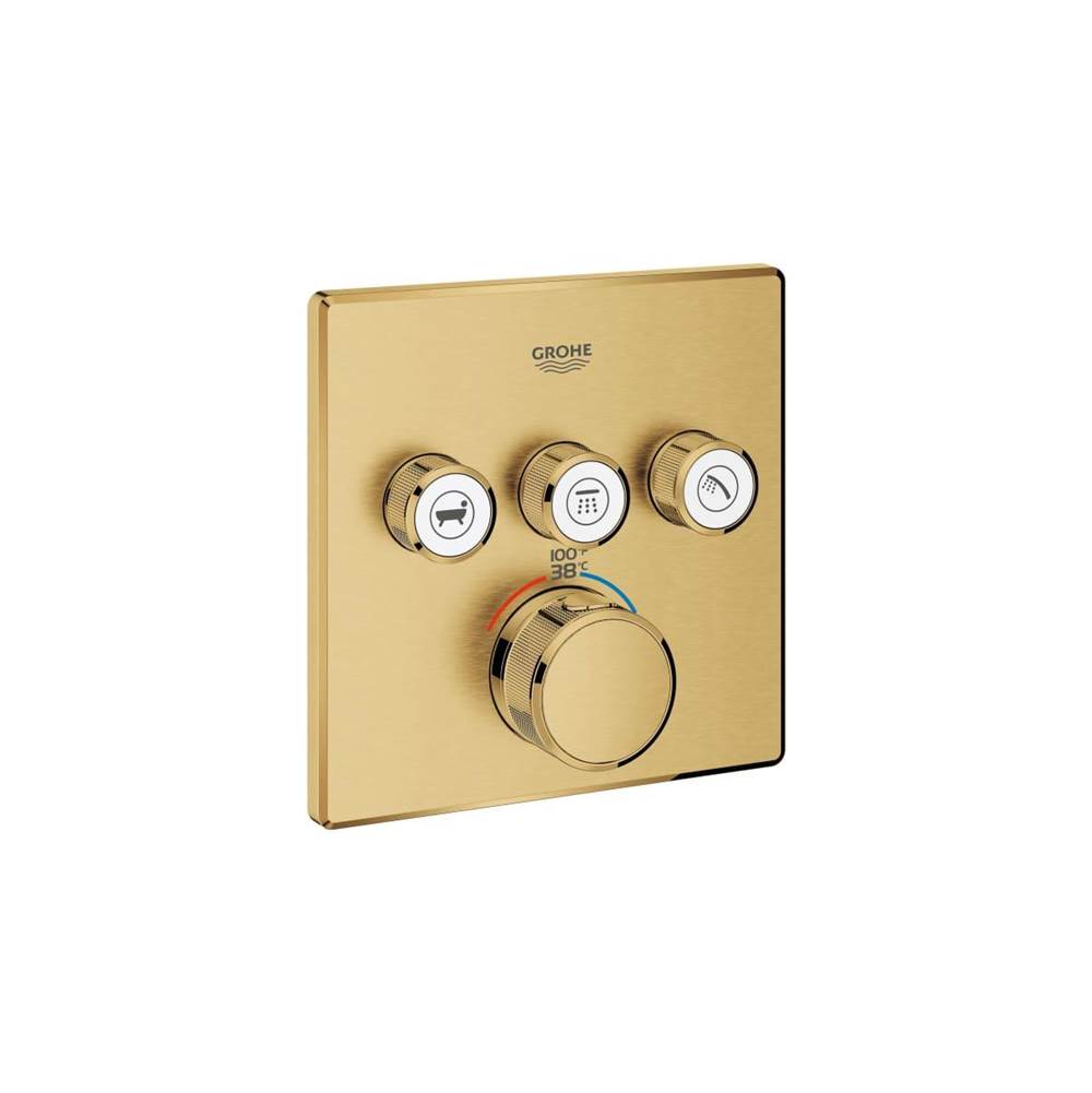 Grohe - Triple Function Thermostatic Valve Trim - Brushed Cool Sunrise