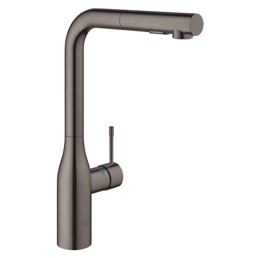 Grohe - Single-Handle Pull-Out Kitchen Faucet Dual Spray 1.75 GPM - Hard Graphite